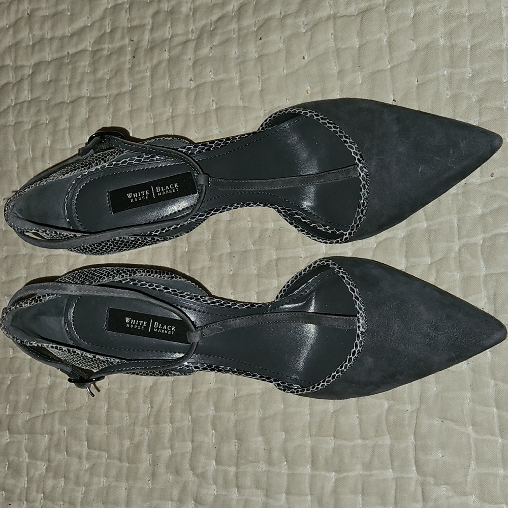 WHBM gray pumps